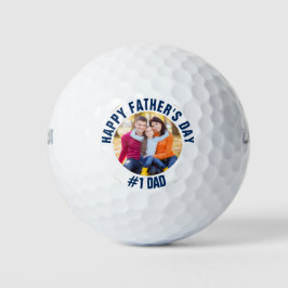 Custom Vatertag #1 Vater Family Foto Golfball