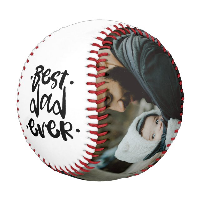 Custom Vatertag Bester Vater je Foto Geschenk Baseball (Schrägansicht)