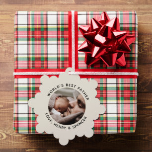 Custom Vatertag Chic Minimalistisches Foto Ornament Karte