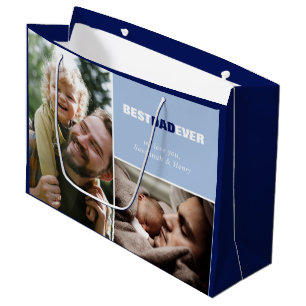 Custom Vatertag Foto Bester Vater je Große Geschenktüte