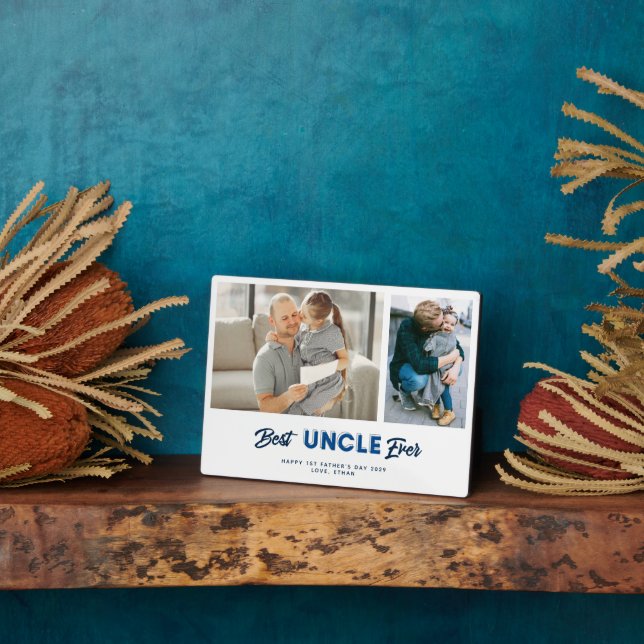 Custom Vatertag Foto Collage Beste Onkel je Fotoplatte (Seite)