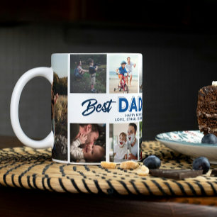 Custom Vatertag Foto Collage Bester Papa je Jumbo-Tasse