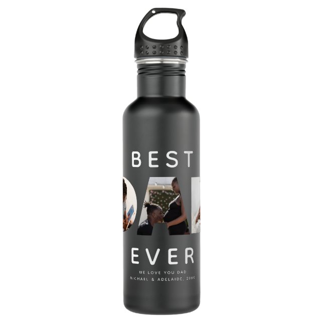 Custom Vatertag Foto Collage Bester Vater je Edelstahlflasche (Vorderseite)