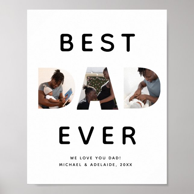 Custom Vatertag Foto Collage Bester Vater je Poster (Vorne)
