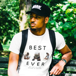 Custom Vatertag Foto Collage Bester Vater je T-Shirt