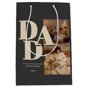 Custom Vatertag Foto Collage VATER - Mittlere Geschenktüte