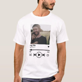 Custom Vatertag Foto Song Playlist T-Shirt