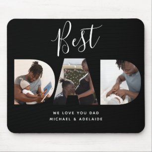 Custom Vathers Day Foto Collage Bester Vater Scrip Mousepad