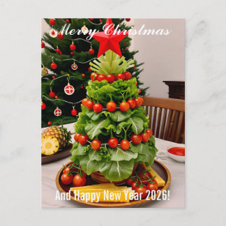 Custom Vegetables Christmas Tree, Lettuce Leaves Feiertagspostkarte