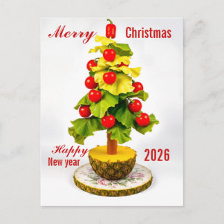 Custom Vegetables Christmas Tree, Lettuce Leaves Postkarte