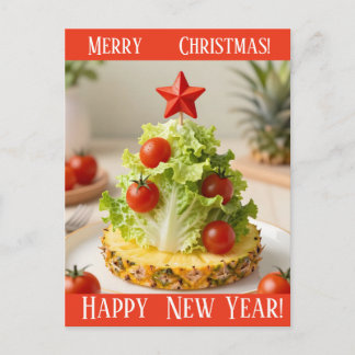 Custom Vegetables Christmas Tree, Lettuce Leaves Postkarte