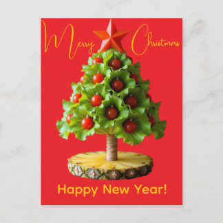 Custom Vegetables Christmas Tree, Lettuce Leaves Postkarte