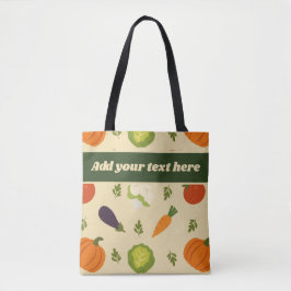 Custom Veggie Tote Bag Sunshine & Veggies Muster