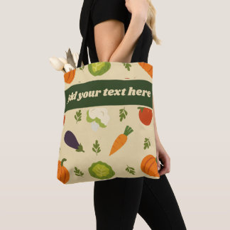 Custom Veggie Tote Bag Sunshine & Veggies Muster