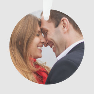 Custom Verlobt Couple Foto Holiday Ornament