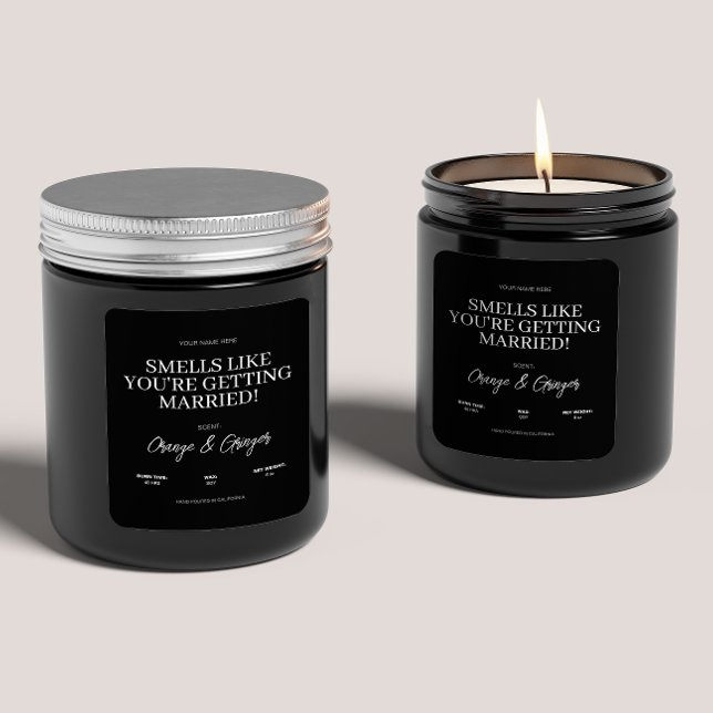 Custom Verlobung Wedding Candle Geschenk für Paar Quadratischer Aufkleber (Von Creator hochgeladen)