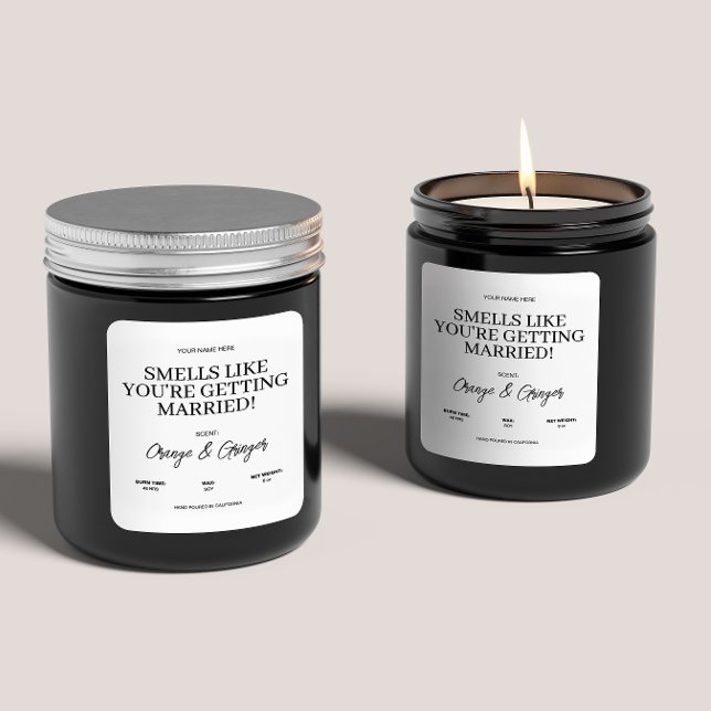 Custom Verlobung Wedding Candle Geschenk für Paar Quadratischer Aufkleber (Von Creator hochgeladen)