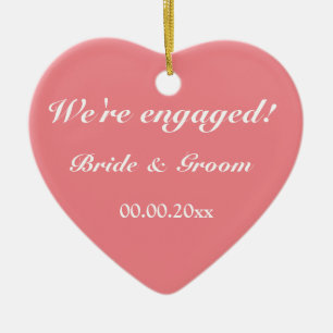 Custom Verlobung Weihnachtsbaumkorallen Foto Keramik Ornament