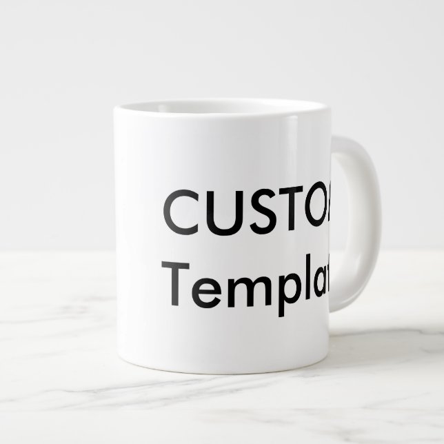 Custom Very Large Jumbo 20oz White Coffee Tasse (Vorderseite Rechts)