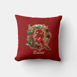 Custom Verziert Monogram Q Christmas Red Gold Kissen
