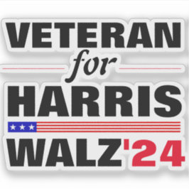 Custom Veterans for Harris Waltz 2024 Election Aufkleber