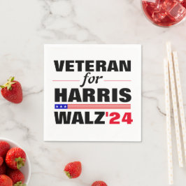 Custom Veterans for Harris Waltz 2024 Election Serviette