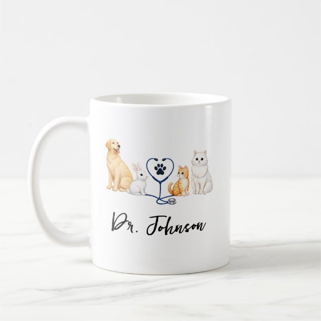 Custom Veterinarian | Personalized  Doctor’s Day Kaffeetasse (Links)