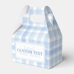 Custom Vielen Dank Blue Gingham Watercolor Geschenkschachtel