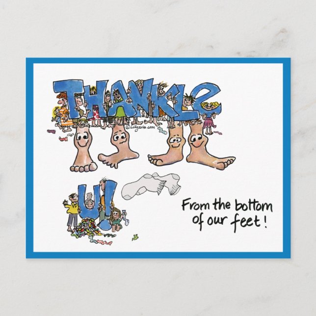 Custom Vielen Dank Feet Postkarte (Vorderseite)