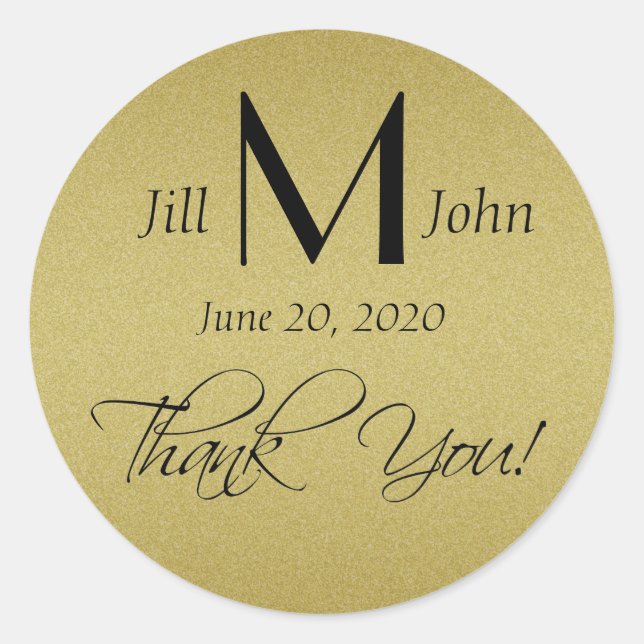 Custom Vielen Dank Gastgeschenk Hochzeit Stickers (Vorderseite)