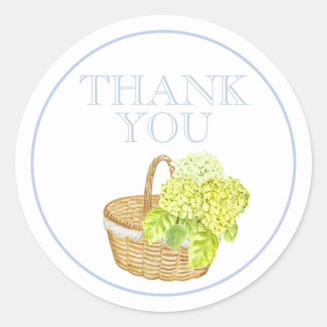 Custom Vielen Dank Hydrangea Basket Sticker (Vorderseite)