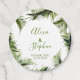 Custom Vielen Dank Palm Blätter Tropical Wedding Geschenkanhänger