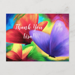 Custom Vielen Dank Postcard farbenfrohe Schmetterl Postkarte