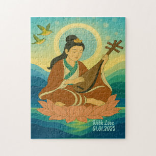 Custom Vintag Ästhetik Japan Kimono Illustration Puzzle