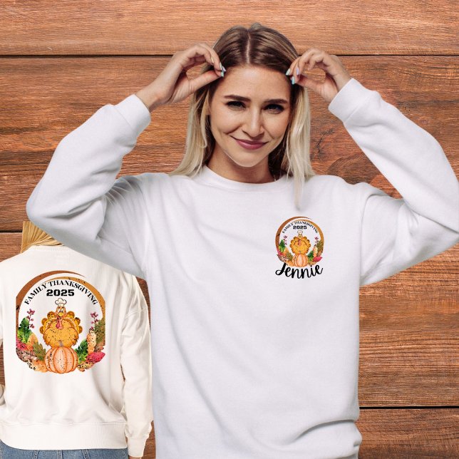 Custom Vintag Family Erntedank Türkei Sweatshirt (Von Creator hochgeladen)