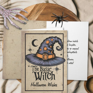Custom Vintag Gothic Typografy Halloween Hexe Karte