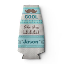 Custom Vintag Hipster Mustache Flasche Cooler