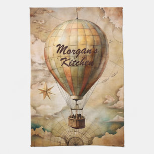 Custom Vintag Hot Air Ballon   Antiquitätenreise Geschirrtuch