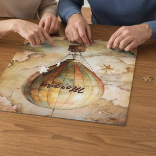 Custom Vintag Hot Air Ballon   Antiquitätenreise Puzzle