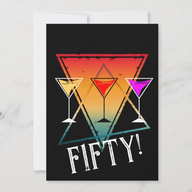 CUSTOM VINTAG LET'S CELEBRATE FÜNFZIG GEBURTSTAG EINLADUNG (Vorderseite)