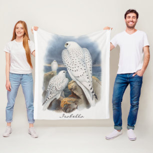 Custom Vintag Panting Greenland Falcon John Gould Fleecedecke