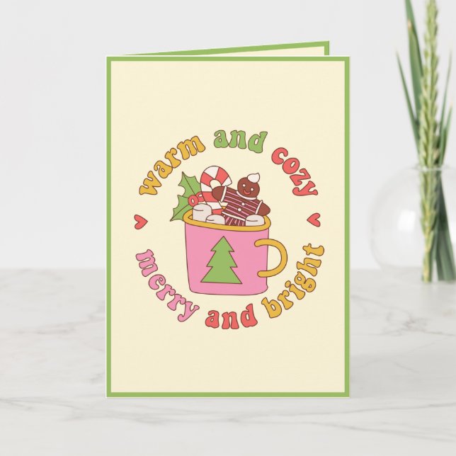 Custom Vintag Retro "Warm & Cosy" Weihnachten (Vorderseite)