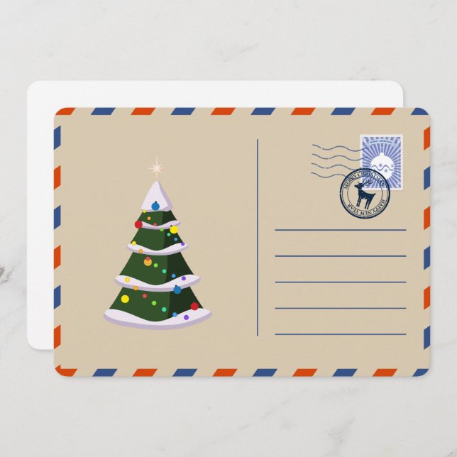 Custom Vintag Retro Weihnachtsbaum JahreszeitGruß Feiertagskarte (Vorne/Hinten)