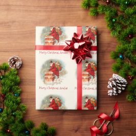 Custom Vintag Santa Claus Frohe Weihnachten Geschenkpapier