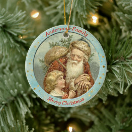 Custom Vintag Santa Claus Geschenk Niedlich Kid We Keramik Ornament