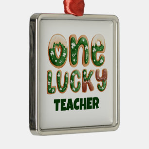 Custom Vintag St Patricks Day One Lucky Teacher Ornament Aus Metall