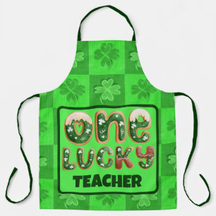Custom Vintag St Patricks Day One Lucky Teacher Schürze
