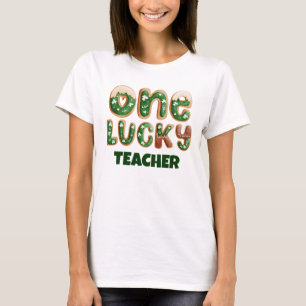Custom Vintag St Patricks Day One Lucky Teacher T-Shirt