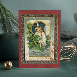 Custom Vintage Antike Holiday Seasons Greetings Feiertagskarte