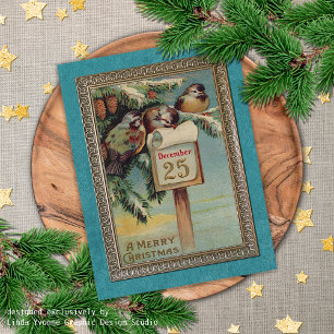 Custom Vintage Antike Holiday Seasons Greetings Postkarte